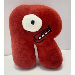 Alphabet Lore Letter R Plush Red Monocular One Eye Stuffed Toy Animal 7"